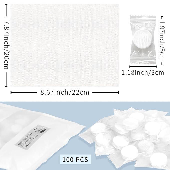 Classycoo Compressed Towel 100 PCS Mini Tablets Disposable Portable Face Towel - Image 4