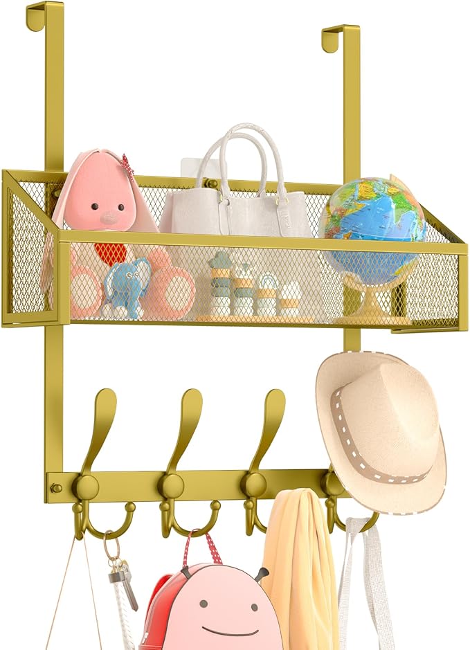 Over The Door Hooks Organizer, Coat Rack Over The Door Storage Hanger Towel Rack by Kaiferty