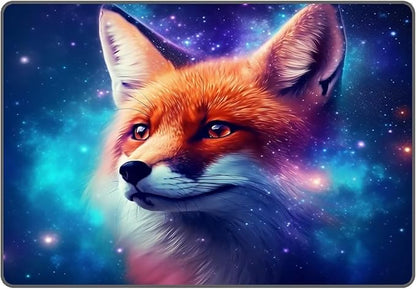 Galaxy Fox Rug 3D Cute Foxes Area Rugs for Bedroom Living Room Playroom Boys Kids Cartoon Colorful Carpet Glitter Stars Throw Rugs Floor Mat 63 in x 31 in