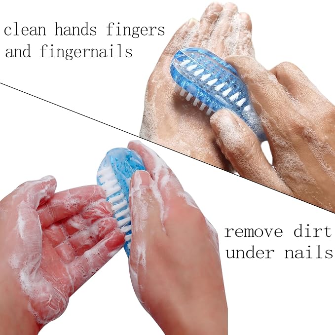 Nail Brush Two Sided Hand Fingernail Scrub Brushes Soft Stiff Bristles Scrubber - Image 3