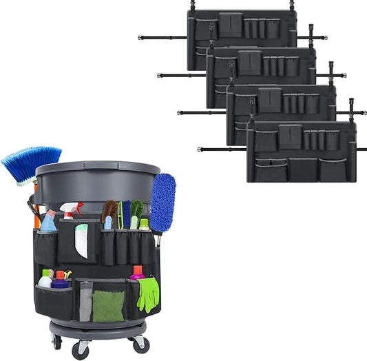 4PCS Trash Can Caddy Bags Fit 32-55 Gallon Garbage Bin, Garbage Bin Caddy Bag by Speqerk