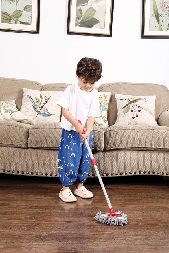 Mini Housekeeping Cleaning Microfiber Chenille Extension-Type Mop, Little - Image 6