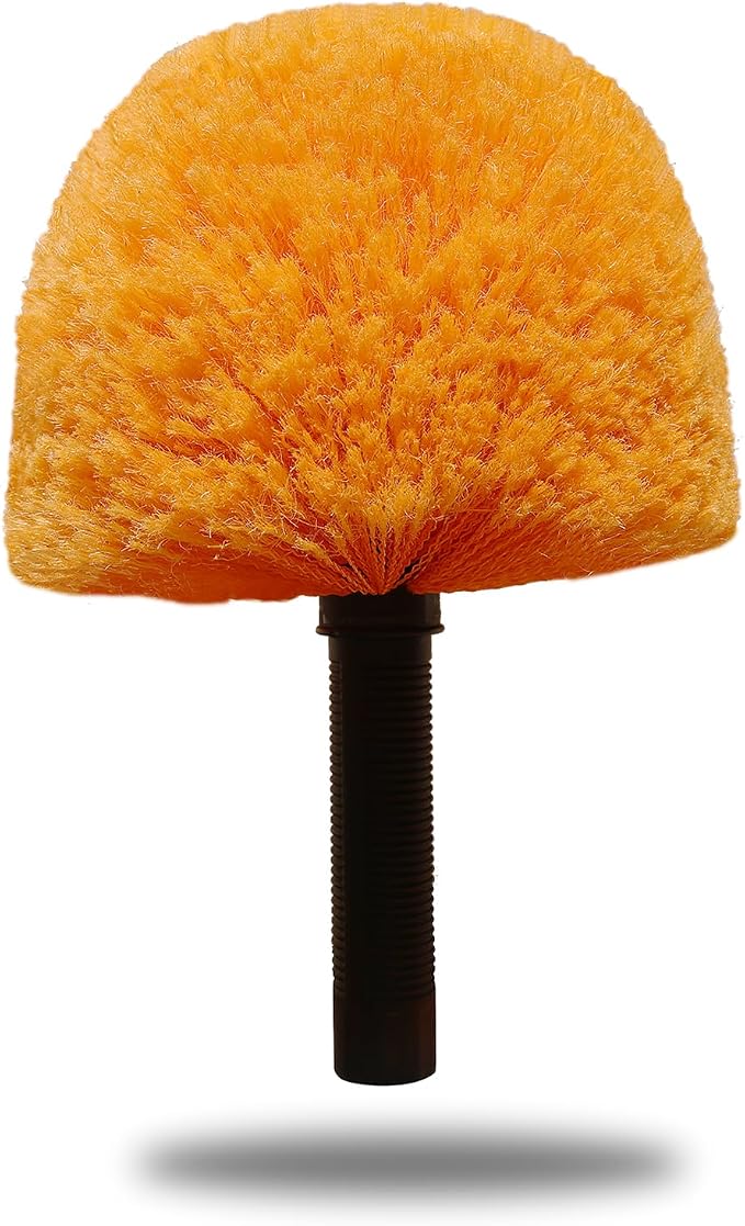 Orange Twist-On Cobweb Duster Head Brush, Fits Standard 3/4 inch Threaded Poles by Tonmp