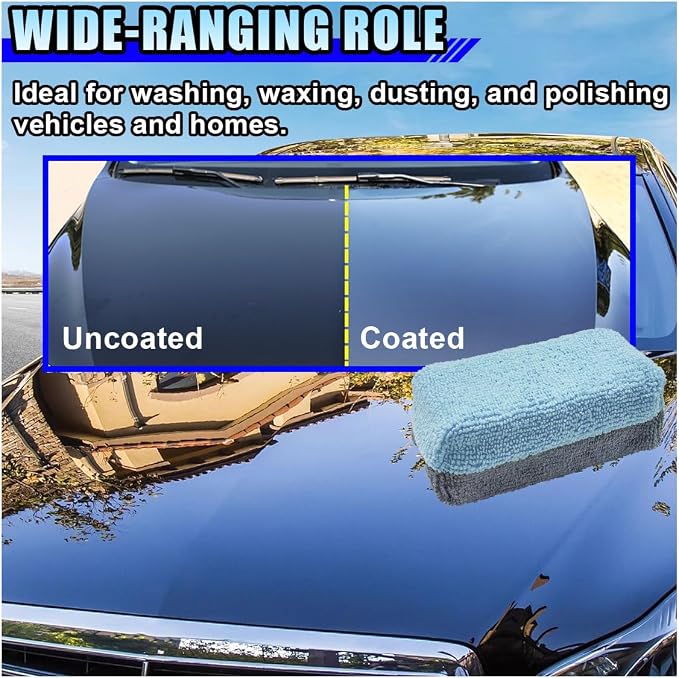 12PCS Ceramic Coating Applicator Sponge, 4.13'' x 1.84'' Microfiber Car - Image 6