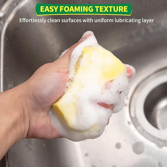 HOMERHYME Heavy Duty Sponges 60 Pack, Double-Side Scratch-Free Dish Sponges - Image 6