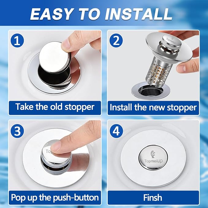 Sink Stopper Hair Catcher, Pop-up Sink Drain Strainer - Image 7
