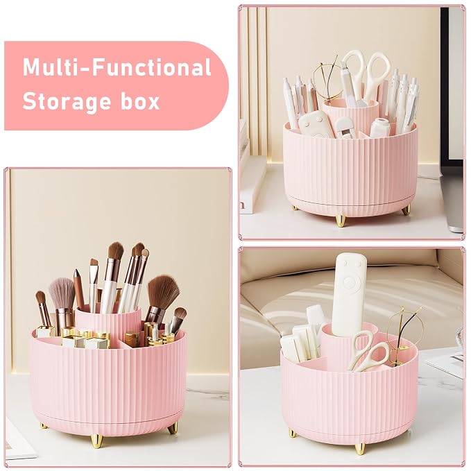 Diesisa Makeup Brush Holder Organizer, 360° Rotating Makeup Brush Organizer - Image 3