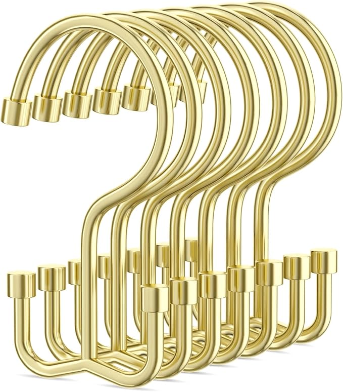 Goowin Shower Curtain Hooks, Shower Curtain Rings, Durable Gold Shower Curtain by Goowin