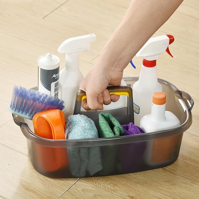 Large Cleaning Caddy with Handle, Cleaning Tool Storage Basket Organizer - Image 6