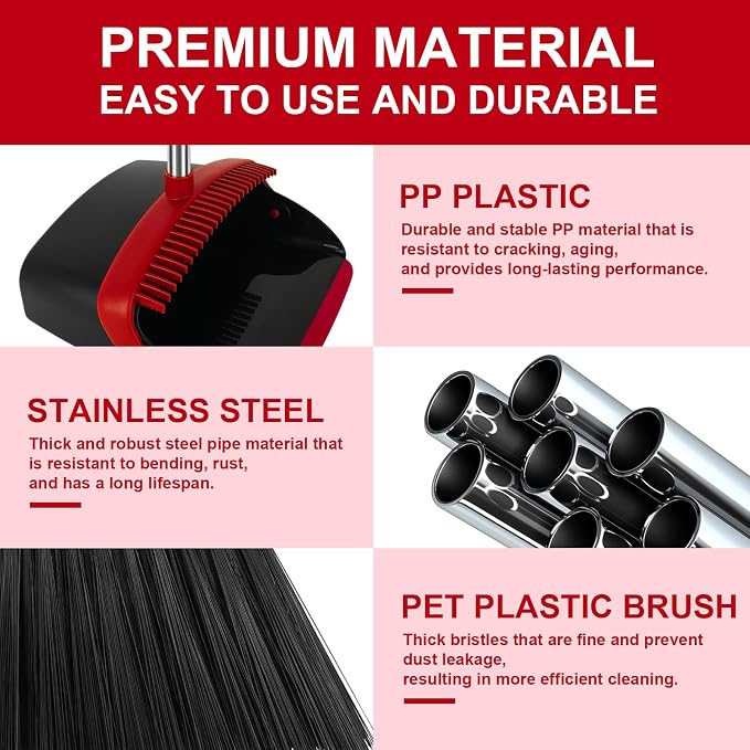 Broom and Dustpan Set, Large Household Broom - Image 2