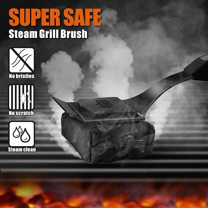 GRILLART Grill Brush Bristle Free. SteamWizards BBQ Replaceable Cleaning Head - Image 3