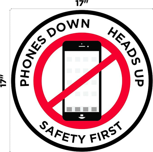 "Phones Down Heads Up" Safety Sign - Image 2