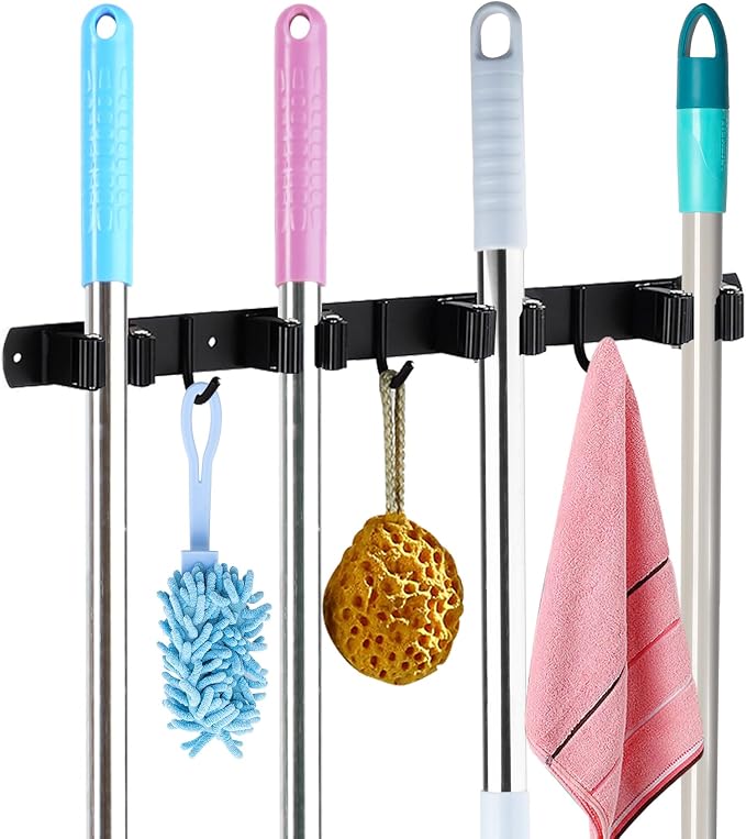Huryfox Mop and Broom Holder Wall Mounted by Hurfox