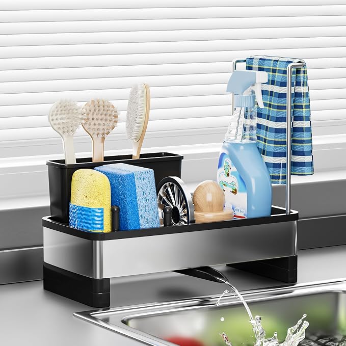 Stainless Steel Sink Caddy, Sponge Holder by EwaiiraHomeStorageOrganizer