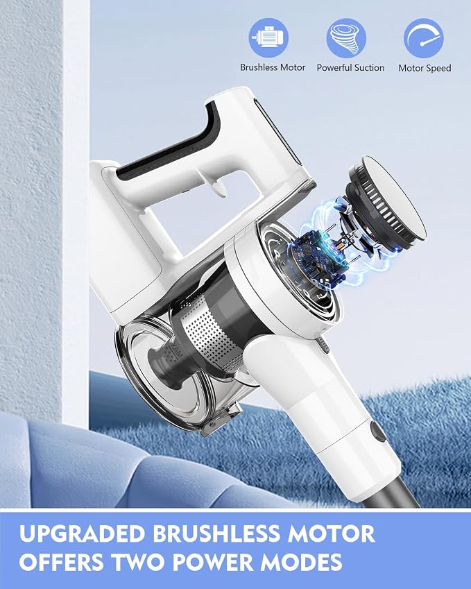 Cordless Vacuums, 000PRM Powerful Motor Vacuum Cleaner and 2200mAH Rechargeable - Image 4