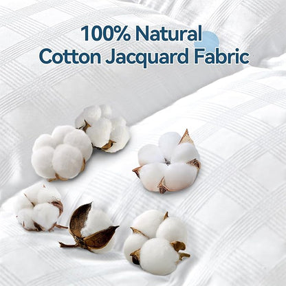 ABENE Mattress Topper for Back Pain Relief, Extra Thick Mattress Pad Pillowtop, Soft Cotton Cover with 8"-21" Deep Pocket, 1300gsm Overfilled Down Alternative Filling (Cotton White, Twin)