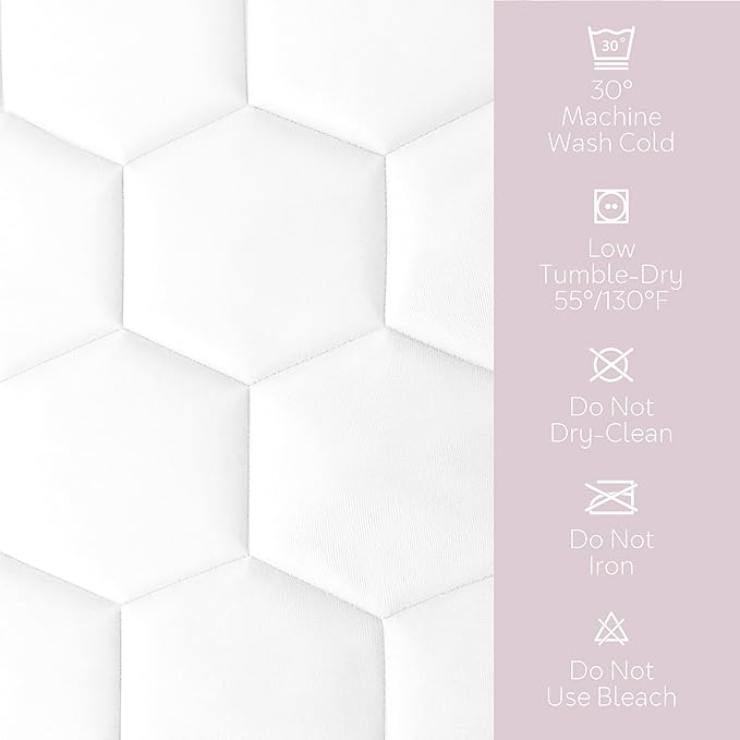 Hearth & Harbor Queen Size Quilted Fitted Mattress Pad Cover, 100% Waterproof Mattress Protectors, Deep Pocket Fitted Mattress Cover 8" - 21" (60" x 80", White)