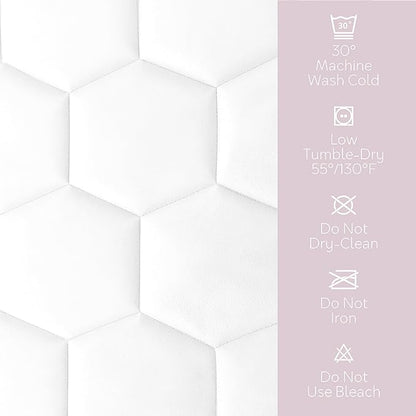 Hearth & Harbor Queen Size Quilted Fitted Mattress Pad Cover, 100% Waterproof Mattress Protectors, Deep Pocket Fitted Mattress Cover 8" - 21" (60" x 80", White)