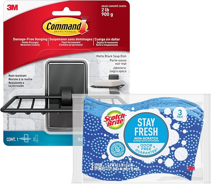 Scotch-Brite Stay Fresh Sponge & Command Storage Bundle by Scotch-Brite