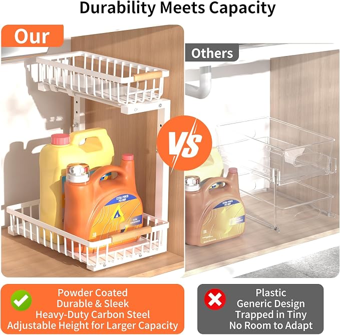Under Sink Organizer, Under Sink Organizers and Storage, 2-Tier Pull Out Under - Image 5