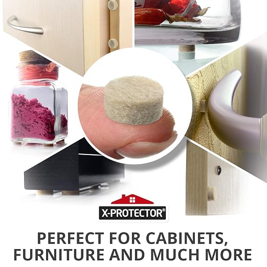 Cabinet Door Bumpers X-Protector 100 PCS – Small Felt Pads 3/8” – Ideal Beige - Image 2