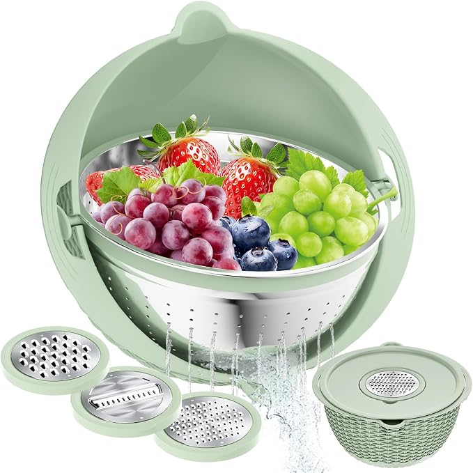 4 in 1 Colander with Bowl Set, Food Strainers and Colanders, Colander by STOCKPOT