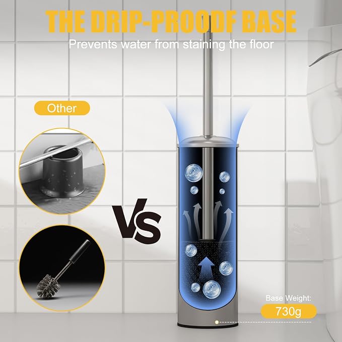 BESy Toilet Brush and Holder, Toilet Cleaner Bowl Set - Image 4