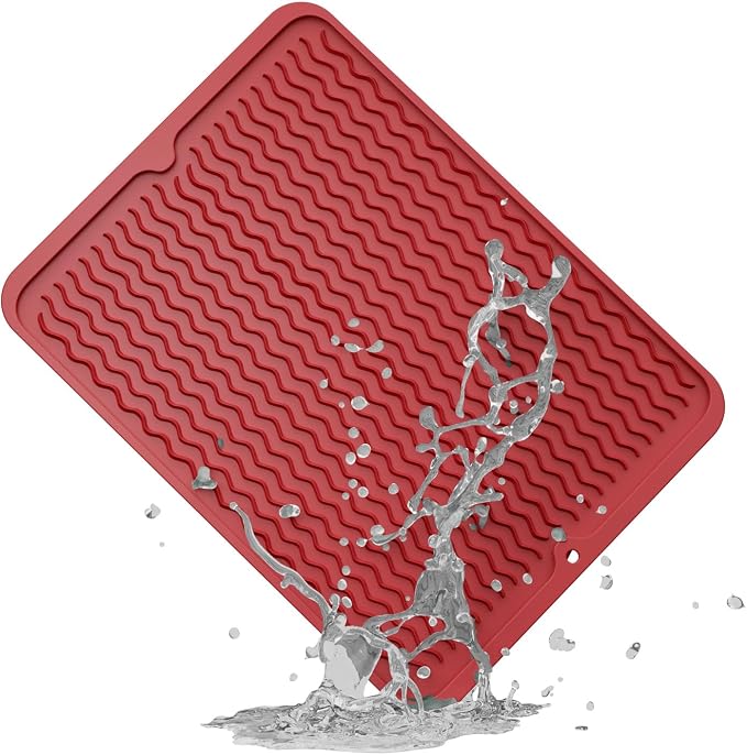 ZLR Silicone Dish Drying Mat for Kitchen Counter, Eco-Friendly Fast Dry Dish Mat by ZLR