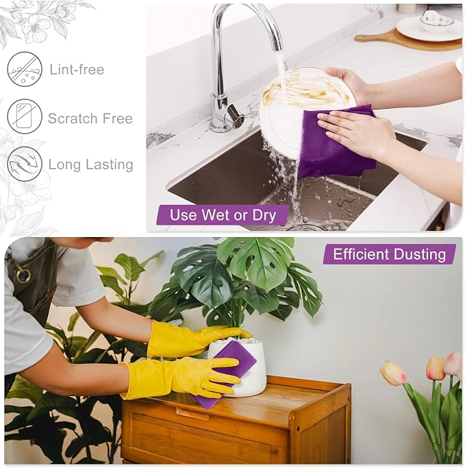 Homaxy Tear Away Dish Cloths Rolls, 40 Sheets-11.8" X 11.8", Reusable Washable - Image 3