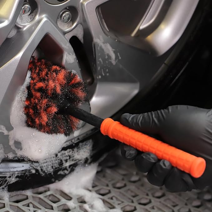 SPTA Rim Cleaner Brush, Flat Spoke Wheel Cleaning Brush, Car Wheel Brush - Image 9
