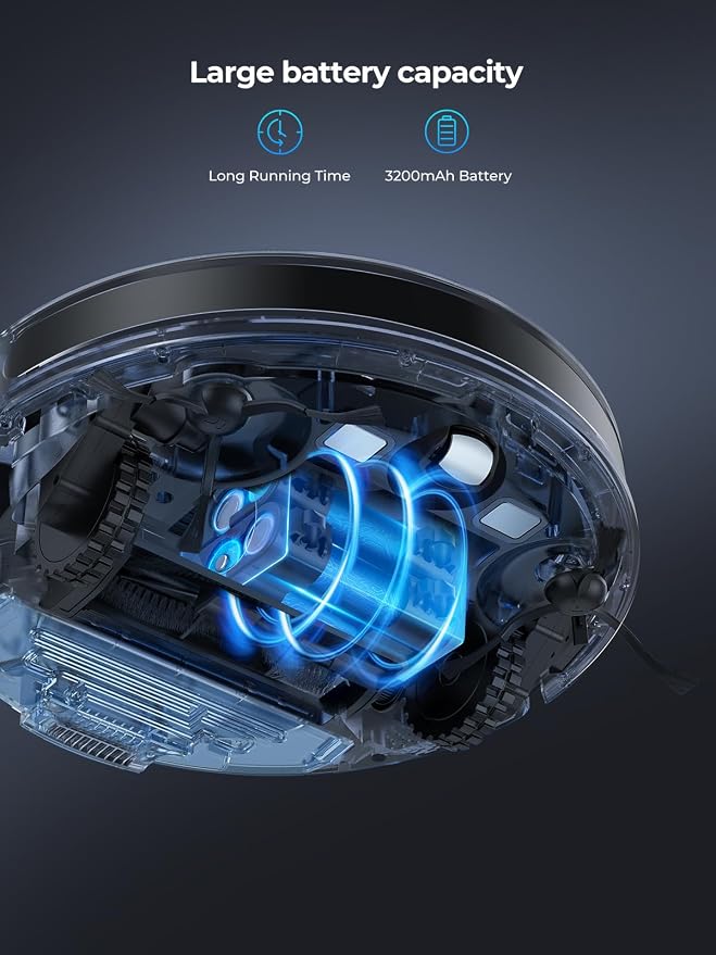 Robot Vacuum and Mop, 5000Pa Self-Emptying Robot Vacuum, Smart Lidar Navigation - Image 7