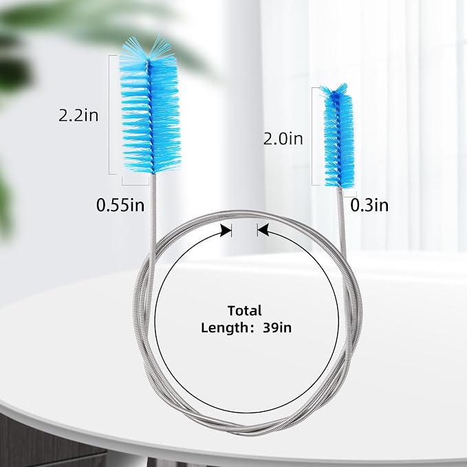 Annhua 39" Pipe Brushes Tube Cleaning Brush Flexible, Feeding Tube Brush Hose - Image 2
