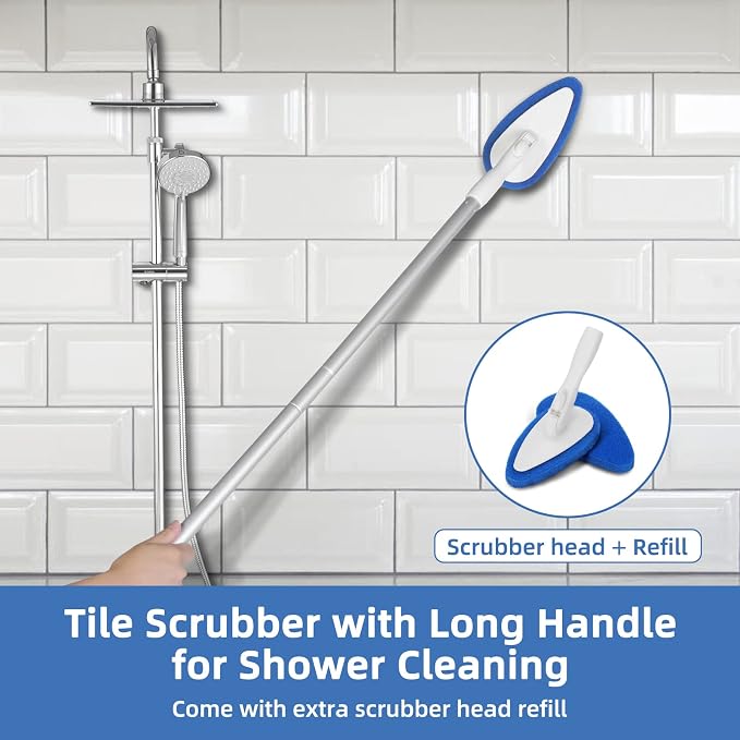 Qaestfy Shower Bathtub Tub and Tile Scrubber Brush - Image 2