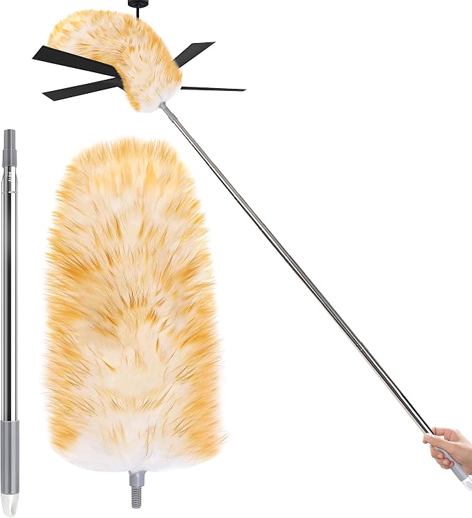 Feathers Duster 97" Long Telescoping Lambswool Duster by Leories