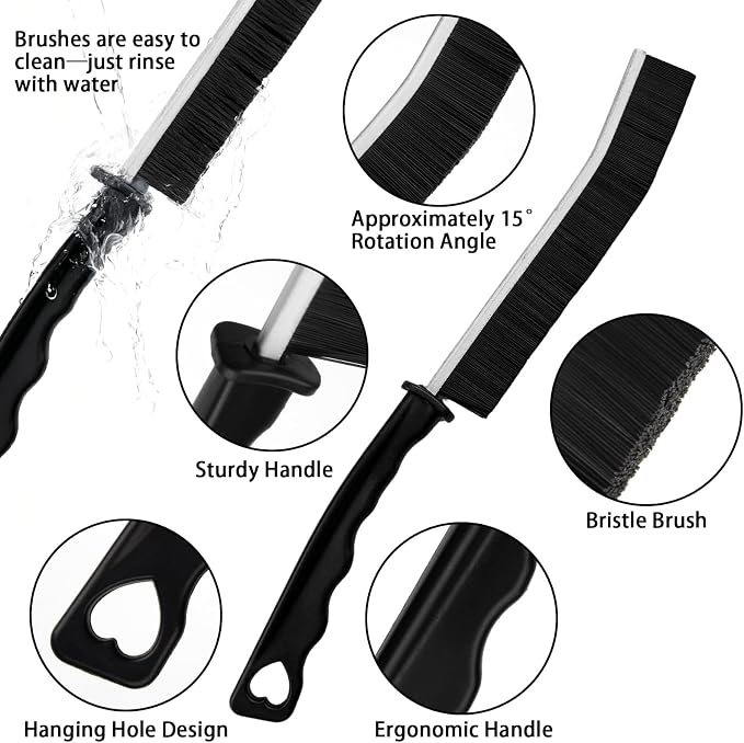 2pcs Hard Bristle Crevice Brush, Gap & Grout Cleaner, Tile & Kitchen Window - Image 4