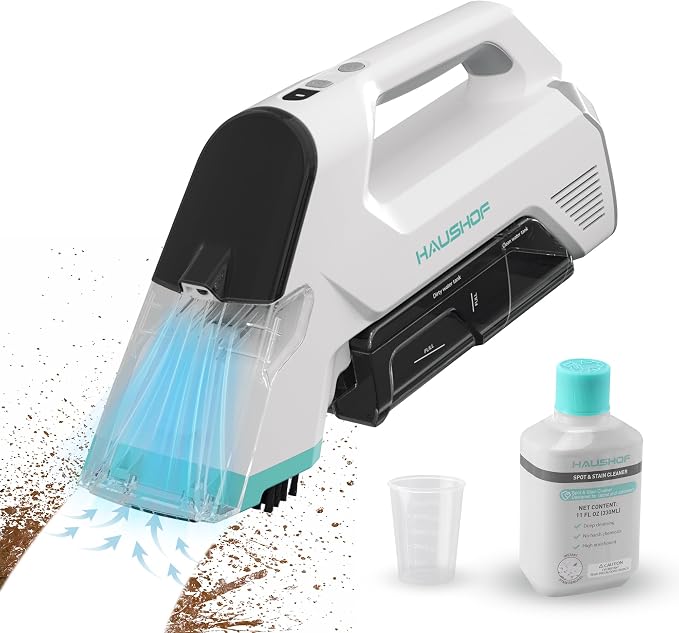 HAUSHOF Handheld Carpet Cleaner, 12V Cordless Portable Carpet Cleaner, 6.5KPa by HAUSHOF