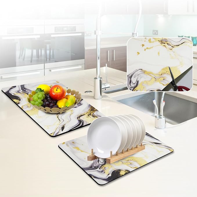 Sofort Dish Drying Mat for Kitchen Counter, Super Absorbent Drying Mats for - Image 3