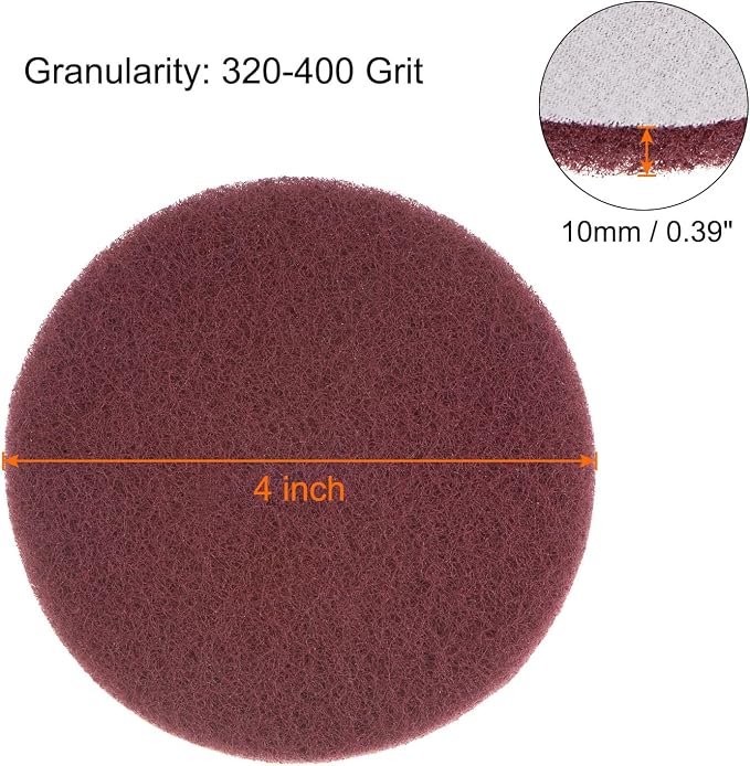 HARFINGTON 8pcs Drill Power Brush 4 Inch Tile Scrubber Scouring Pads 320-400 - Image 2