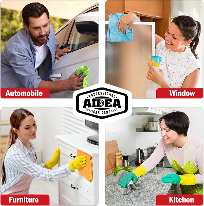 AIDEA Microfiber Cleaning Cloth 12 Pack, Microfiber Towels - Image 5