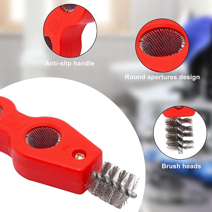 2 Pack 4-in-1 Copper Pipe Cleaner, 1/2 in & 3/4 in Wire Brush Copper Pipe Brush - Image 4
