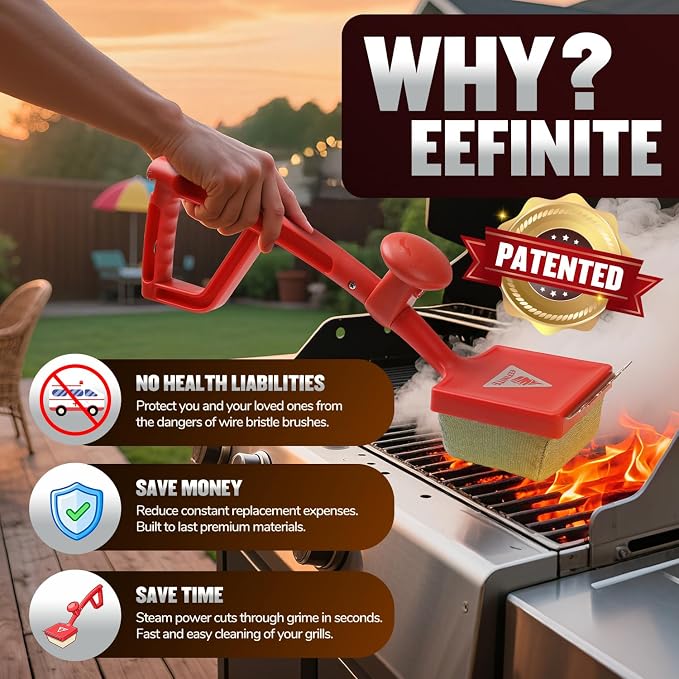 Grill Brush Cleaner for Outdoor, EEFINITE BBQ Steam Cleaning Grill Brushes - Image 4