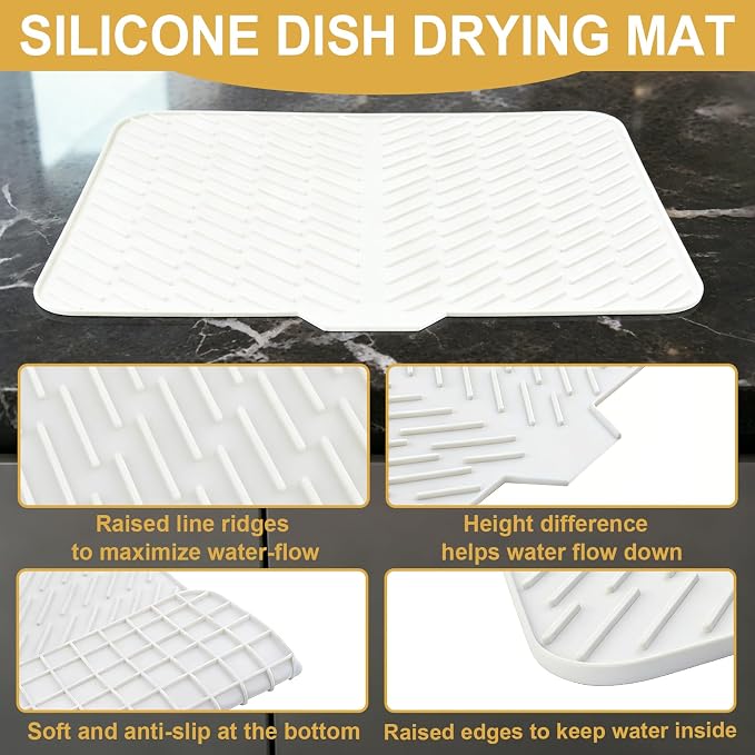Silicone Dish Drying Mat 23x17 Multiple Usage, Easy clean, Eco-friendly - Image 3