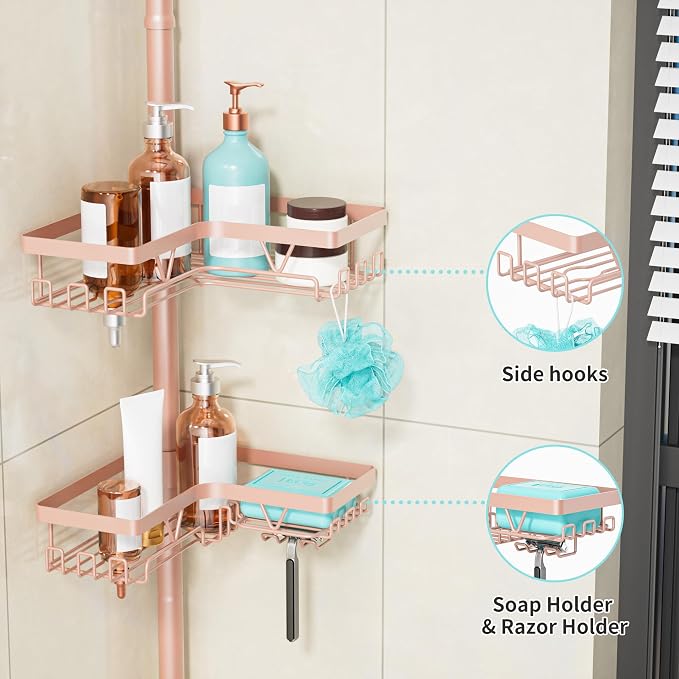KEGII Corner Shower Caddy Tension Pole - Image 3