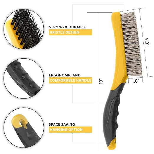 Wire Brush Set-Heavy Duty Stainless & Carbon Steel Bristles - Image 2
