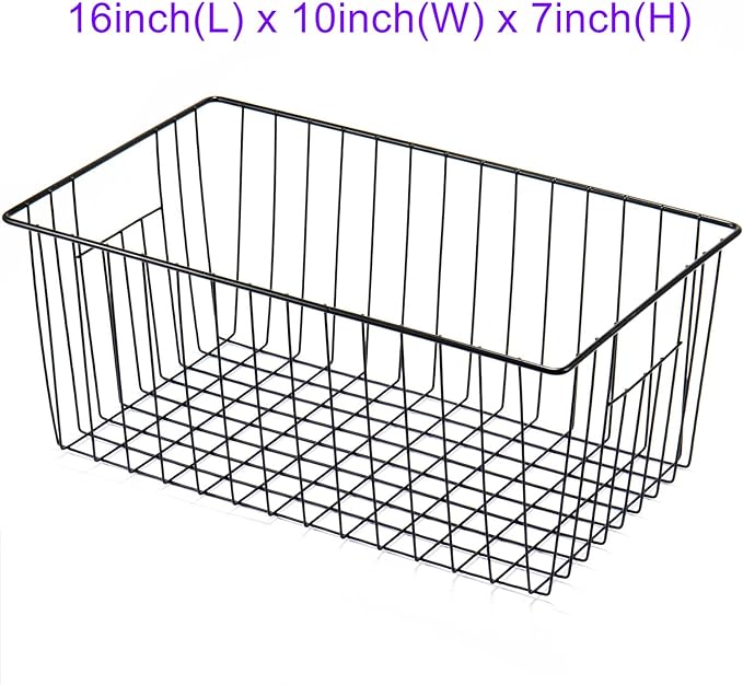 16inch Freezer Wire Storage Organizer Baskets, Household Refrigerator Bins - Image 2