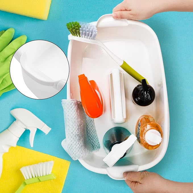 TOPZEA 2 Pack Cleaning Supplies Caddy, Large Plastic Cleaning Supply Organizer - Image 4
