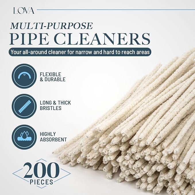 LOVA Hard Bristle Pipe Cleaners, Flexible Steel Wire Core, Sharp Plastic - Image 3