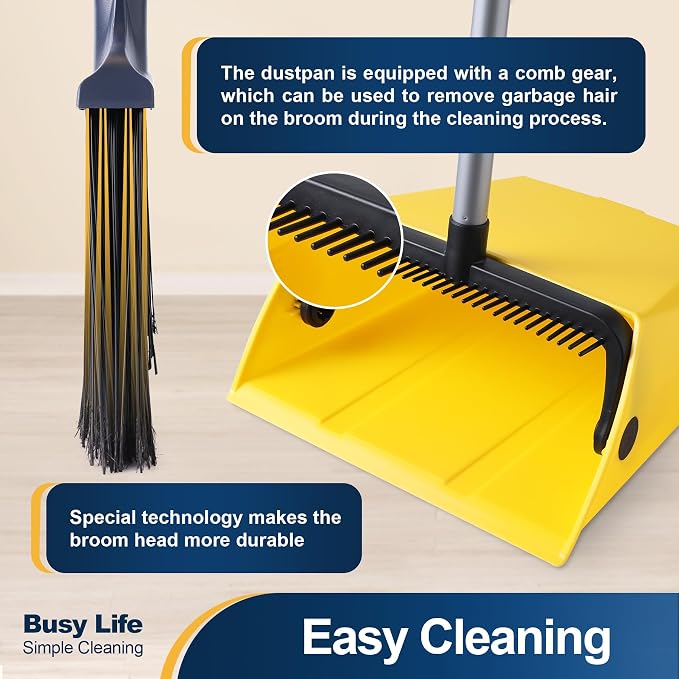 Yocada Commercial Broom and Dustpan Set - Image 2