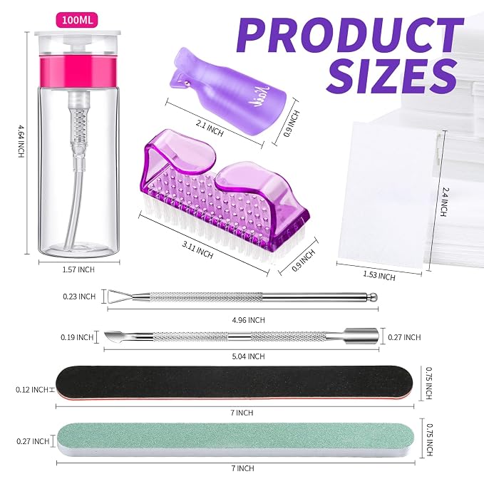 FANDAMEI Nail Polish Gel Remover Tools Kit, 100ml Nail Polish Remover Bottle - Image 7