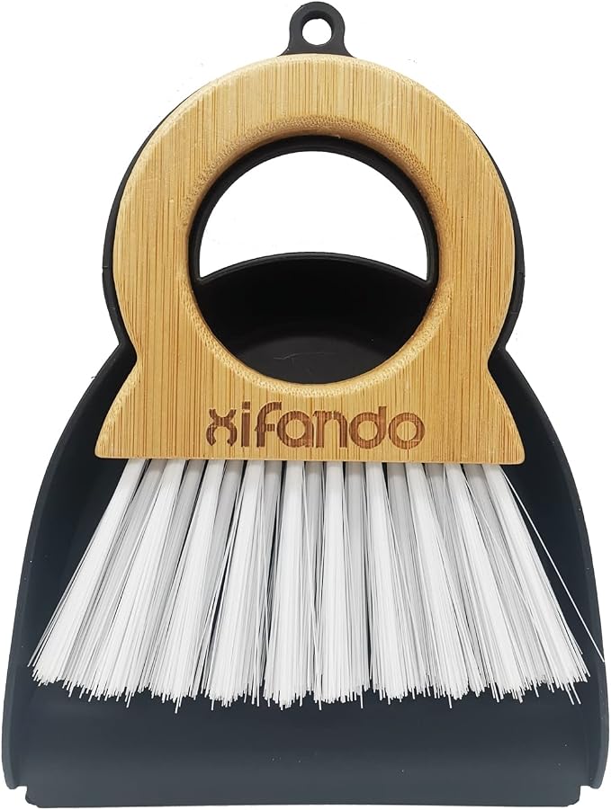 Mini Broom and Dustpan for Housekeeping-Bamboo Handle Small Broom and Dustpan by HOMEIMPROVEMENT